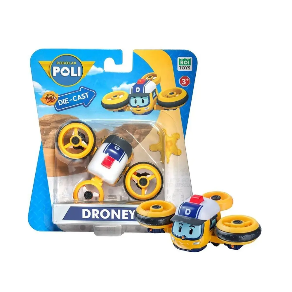 POLI/MRT-617 Robar Poli Metal Araç Karakter Figürler Asorti 2