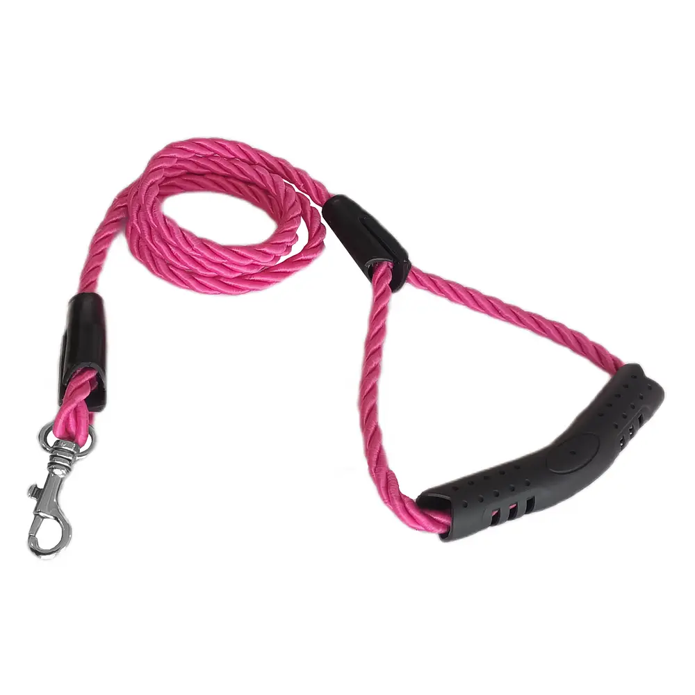 Üçlü Sarmallı Köpek Gezdirme Halatı 1 cm-120 cm Pembe 3