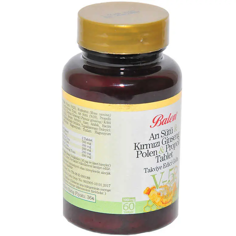 Arı Sütü & Kırmızı Ginseng & Polen & Propolis 60 Tablet 3