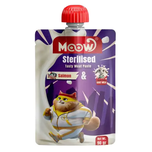 Moow Taze Somon ve Keçi Sütlü Kısırlaştırılmış Ezme Kedi Ödüller sı 90gr