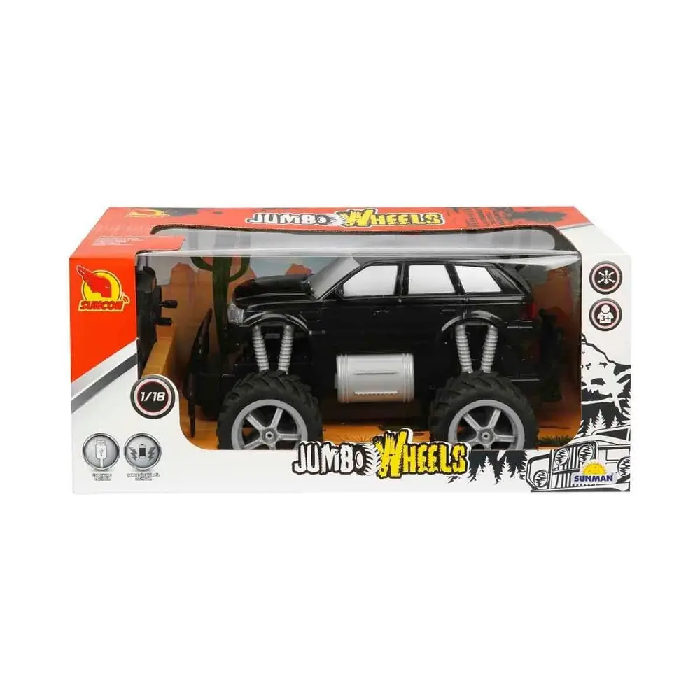 80012 1:18 Uzaktan Kumandalı Jumbo Wheels Usb Şarjlı Araba 7