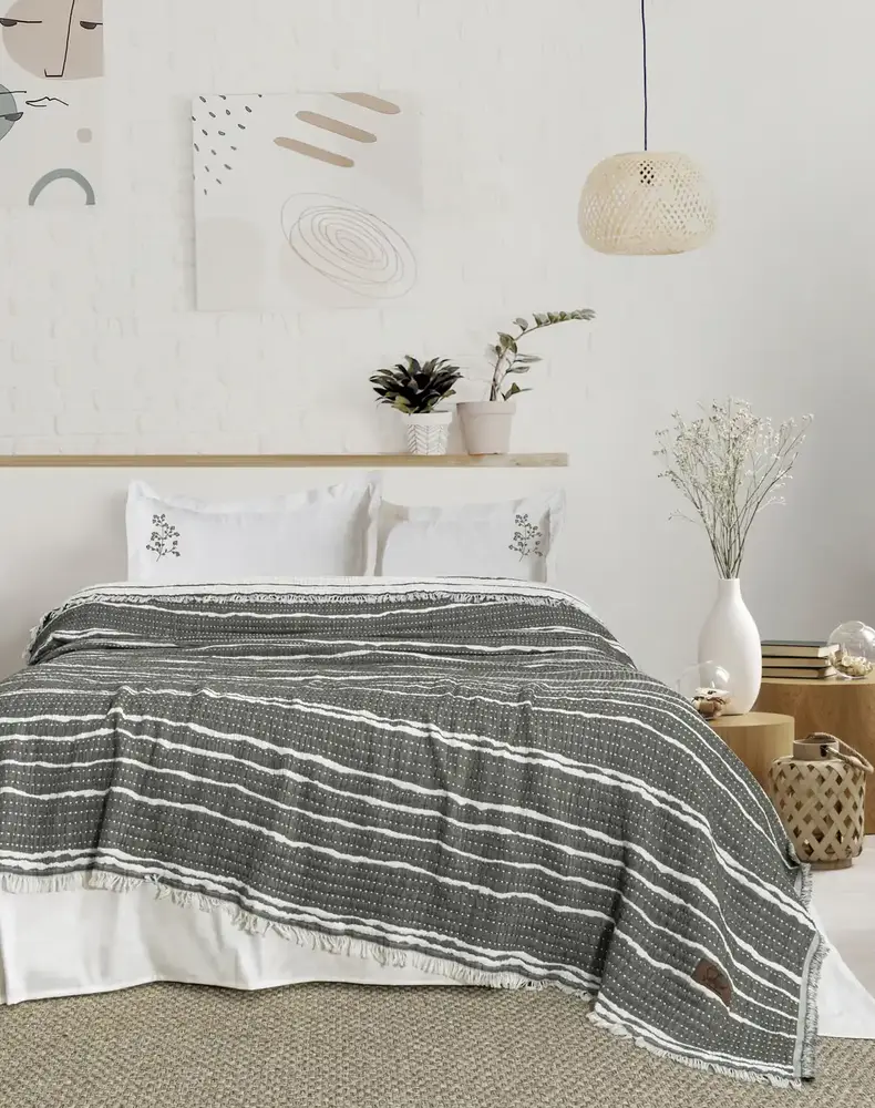 Şaheser Home Collection Yatak Örtüsü Seti Sera Haki