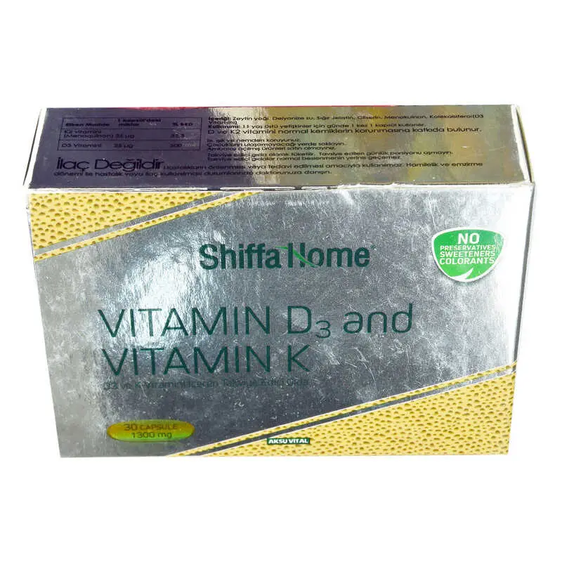 Shiffa Home D3 ve K mini Yumuşak 1300 Mg x 30 3