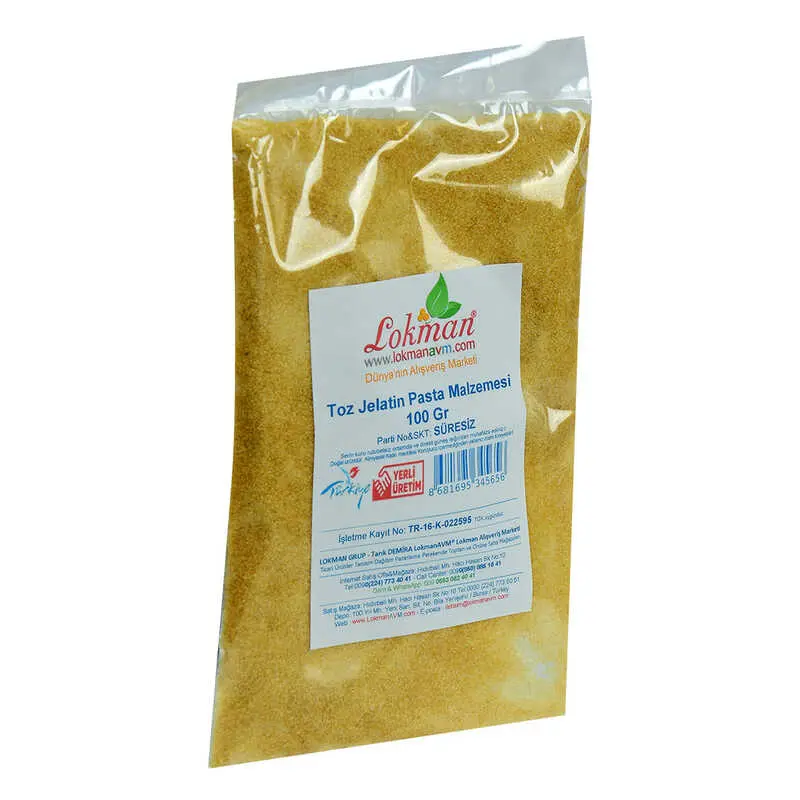 Jelatin Toz Öğütülmüş Pasta Malzemesi 100 Gr Paket 5