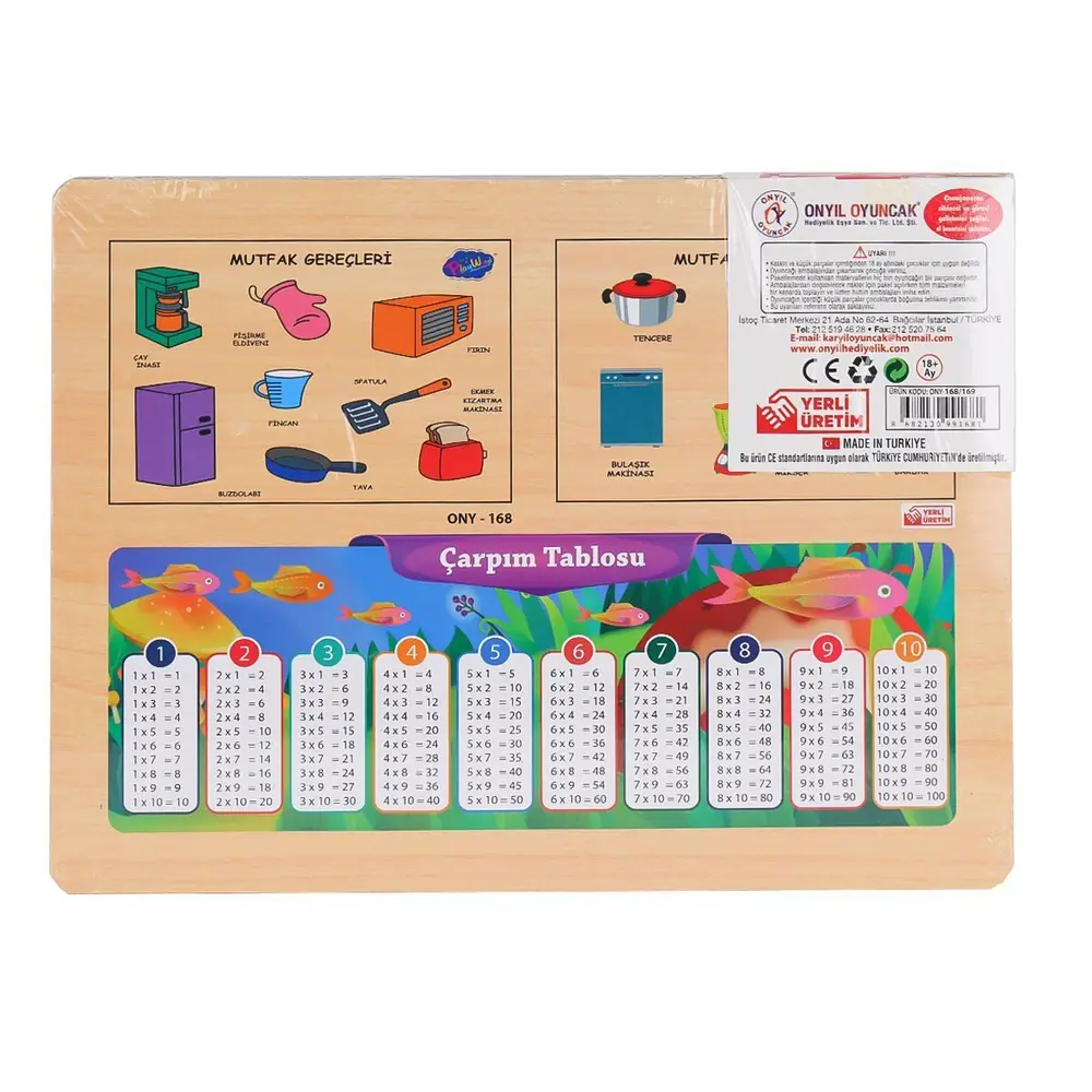 ONY-168-169 Ahşap Tutmalı Mutfak Gereçleri -Onyıl Oyuncak 2
