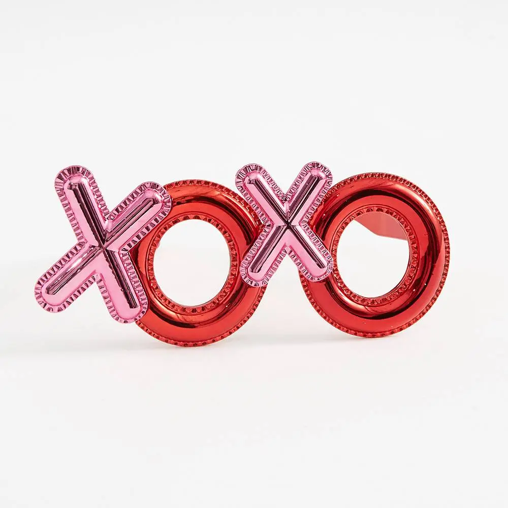 Kırmızı Renk Xoxo Yazılı Parti Gözlüğü 17x7 cm 2