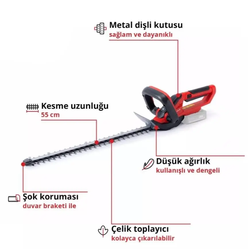 GC CH 1855/1 Lİ Solo Çit Budama Aküsüz 2