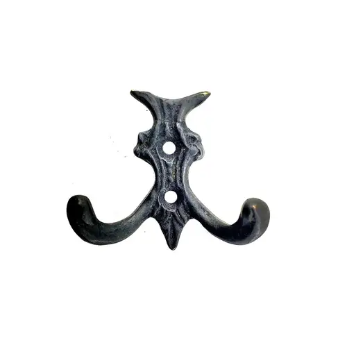 Antika Tarz Dekoratif Pirinç K Çiftli Askı - 50x55mm, Oksit