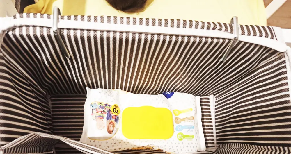 Tutturma Aparatlı Bebek Beşik Başucu Düzenleyici Kapaklı 5 Bölmeli Organizer 5