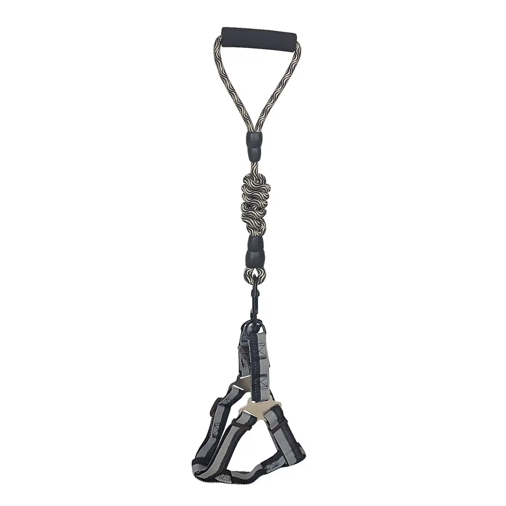 Köpek Göğüs Tasma Seti Daa Desenli 1.5 cm*35-48 cm Siyah-Beyaz