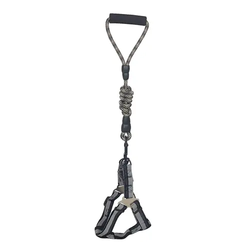 Köpek Göğüs Tasma Seti Daa Desenli 1.5 cm*35-48 cm Siyah-Beyaz