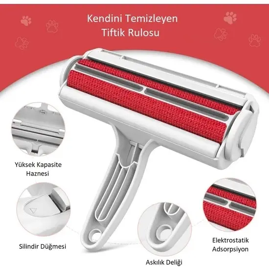 Kedi Köpek Tüy Toplayıcı Hazneli Gırgır 7-12-20 cm 4
