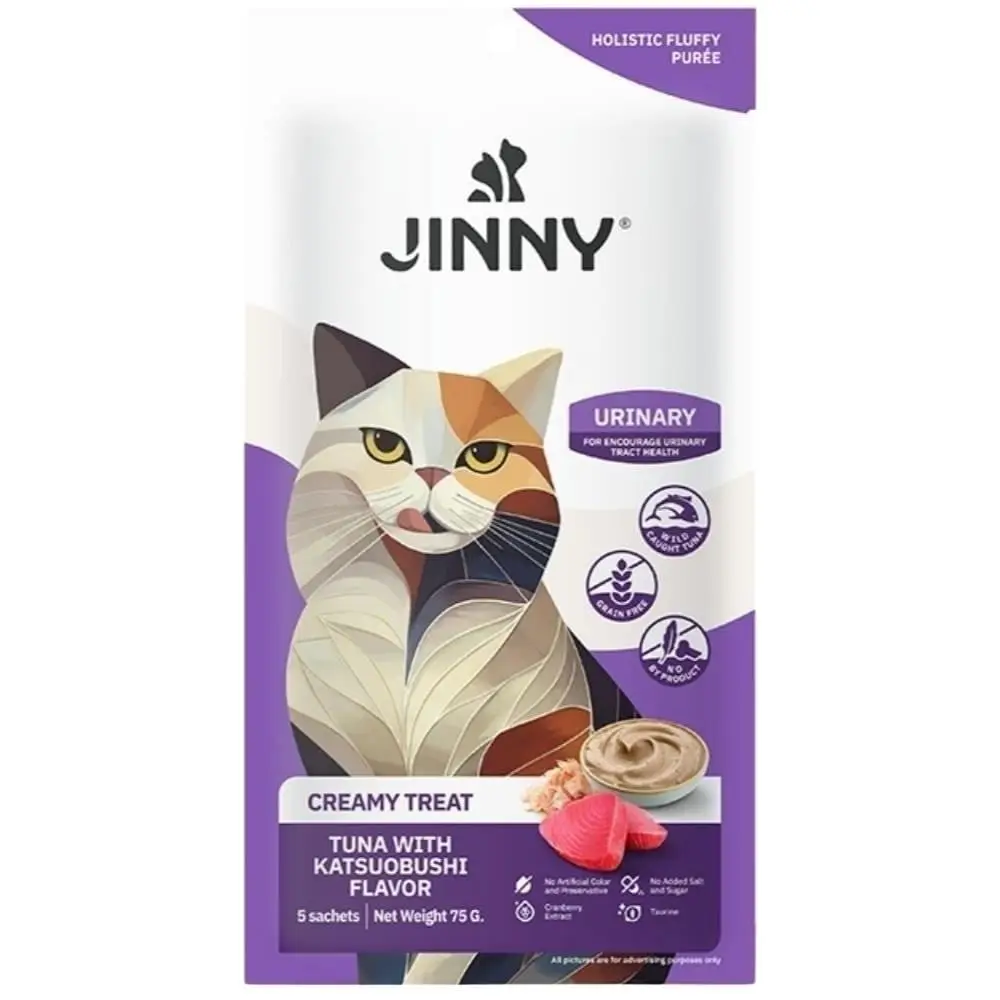 Jinny Creamy Ton Balıklı ve Tütsülenmiş Orkinos Balıklı Kedi Sıvı Ödül sı 5x15 gr