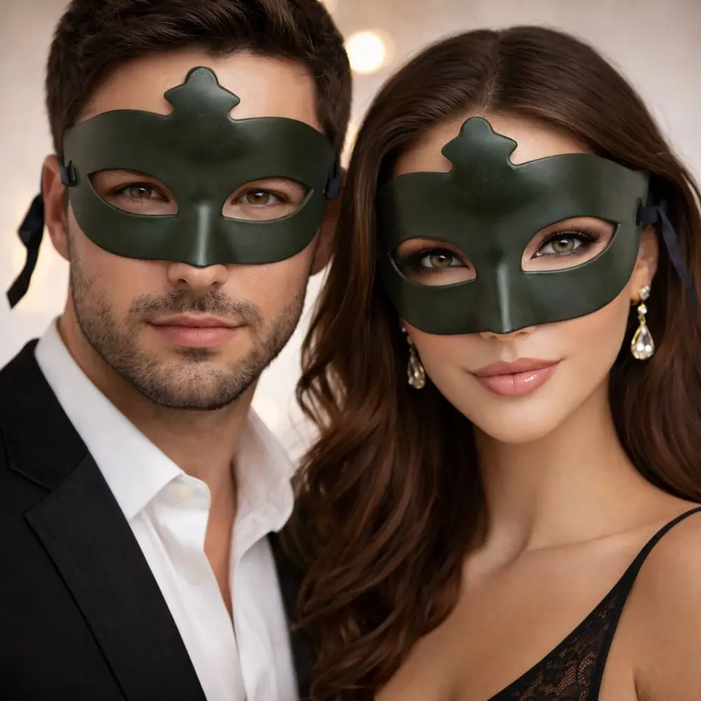 Haki Yeşil Masquerade Maskesi 2