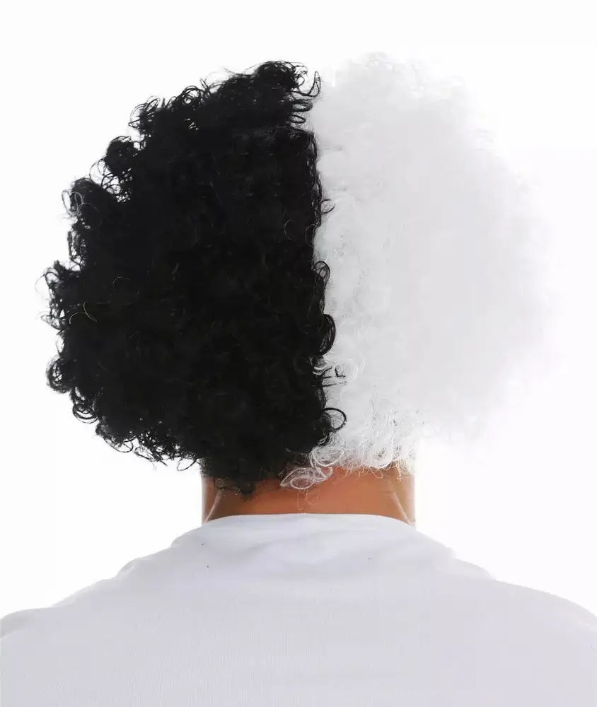 Siyah Beyaz Kıvırcık Afro Bonus Peruk Taraftar Bonus 2