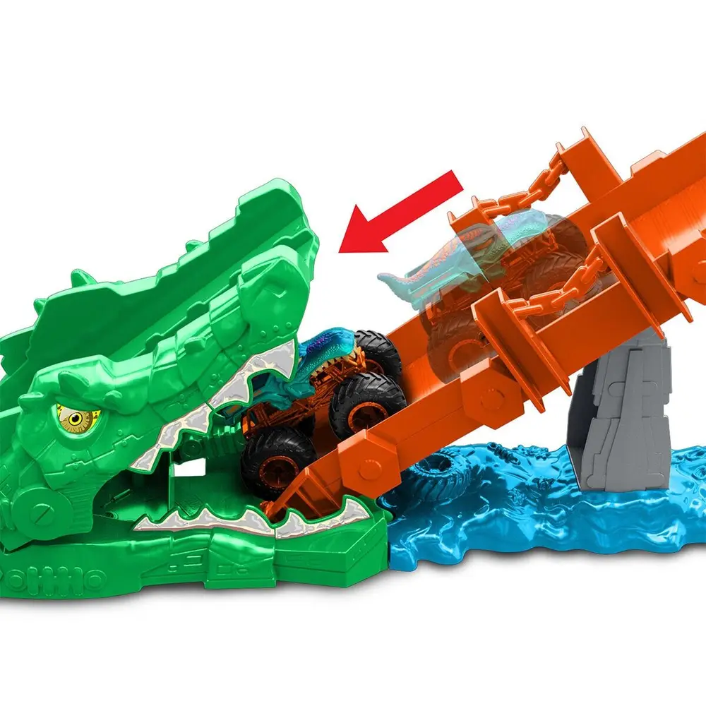 JJN45 Hot Wheels Trucks Timsahı Devir Oyun Seti 5