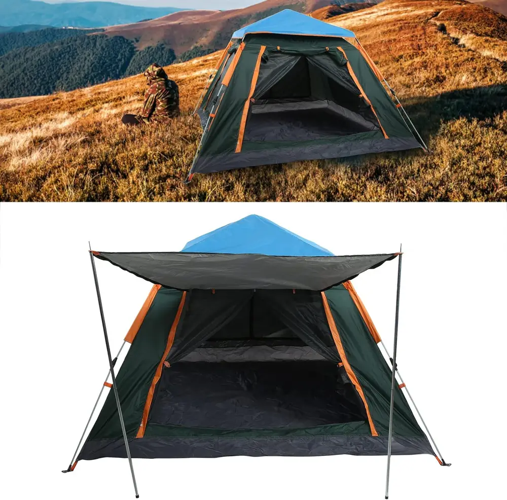 Tam Otomatik Su Ve Rüzgar Geçirmez Göelikli Tenteli 6 Kişilik Kamp Çadırı 240*240*155cm 4