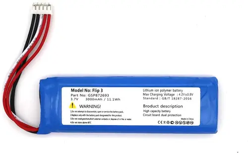 Sertec  Flip 3 uyumlu 3.7v 3000 mah Soketli Bat