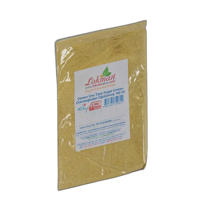 Çemen Unu Tane Doğal Çemen Çekirdeğinden Öğütülmüş 100 Gr Paket 4