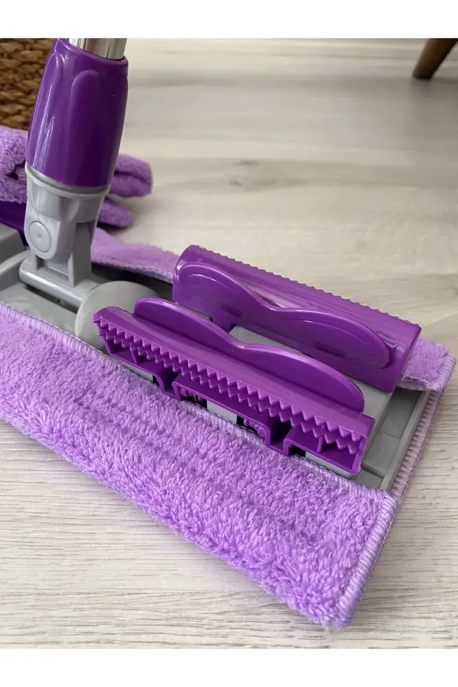 Teleskobik Cam Yer Tan Silme - İstediğin Bezi Tak Kullan - 4 Mandallı -Yedek Bezli Mop Seti 5