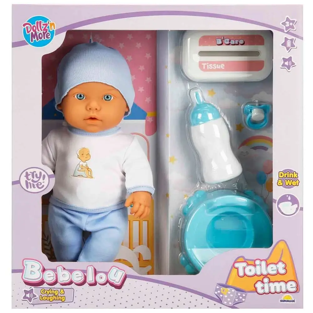 1030141 Sesli Bebelou Tuvalet Zamanı Bebek Seti 32 cm -Sunman 2