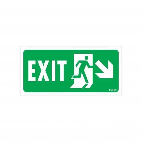 Exit Sağ Aşağı Uyarı Levhası 17,5x25 KOD:957