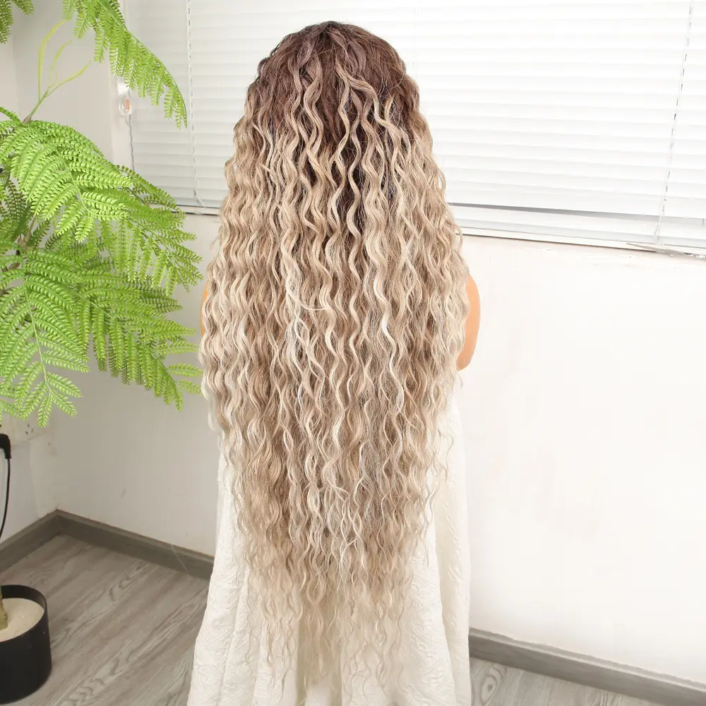 Kumral Beyaz Platin Ombre ve Röfleli Fiber Sen Tül Peruk 5