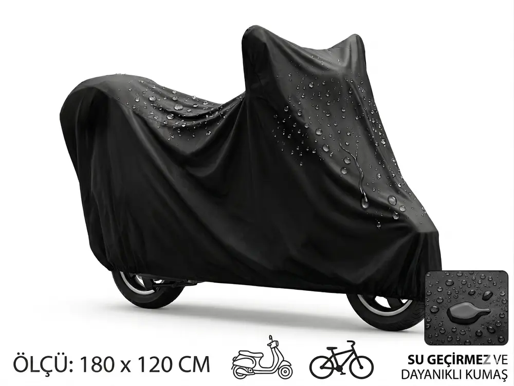 Motosiklet ve Scooter Koruma Brandası – Su ve Toz Geçirmez 180x120 cm