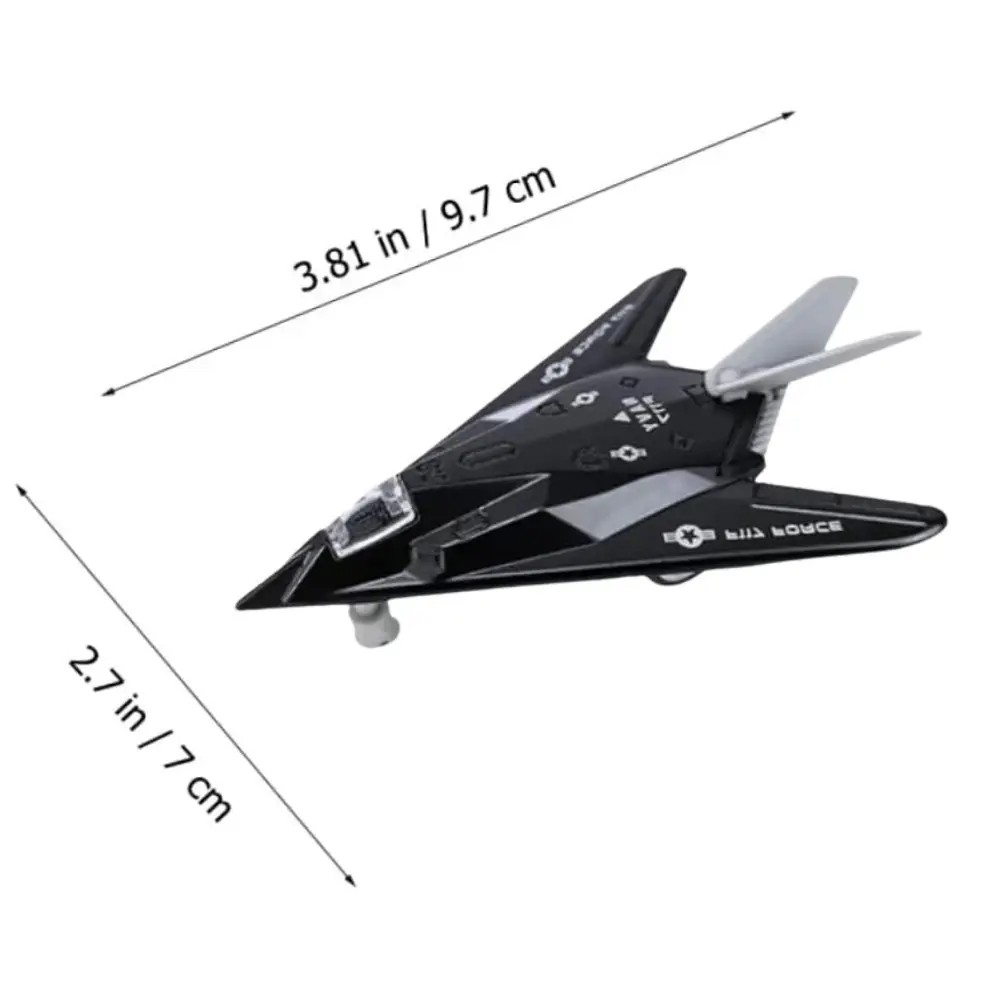 Çek Bırak Mini Metal Uçak - Siyah - 1 ADET 2