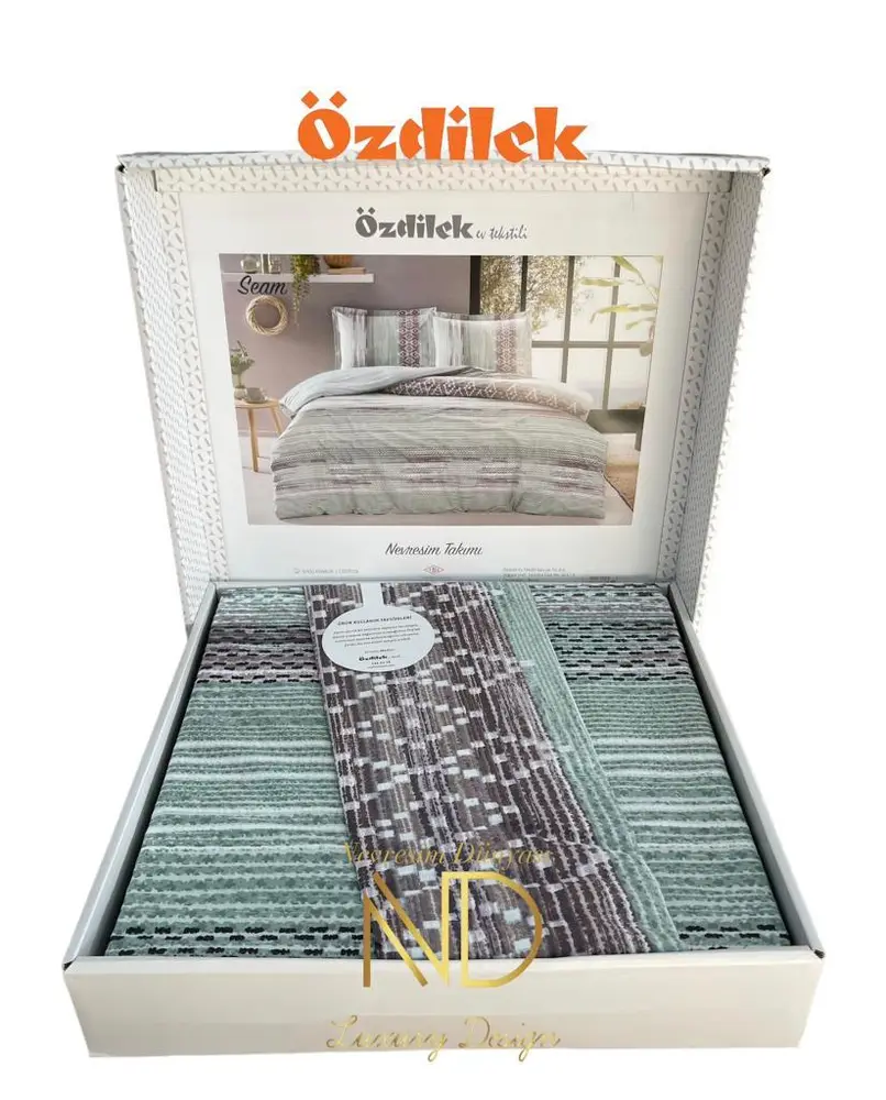 Özdilek Çift Kişilik Ranforce Nevresim Takımı Seam Yeşil 3