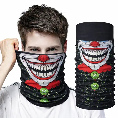 Joker Yüz Baskılı Baf Bandana - Çok Amaçlı Boyunluk Bandana 2 No