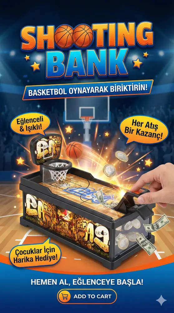 Şımartan Eğlenceli Basket Atmalı Basketbol Kumbara 2