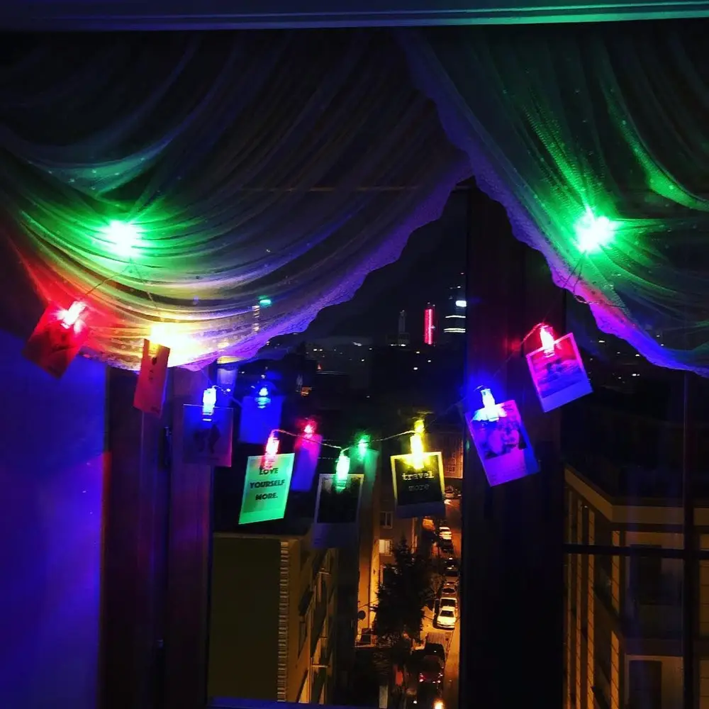 Renkli Işıklı Mandallı Fotoğraf Albümü 10 lu - RGB 4