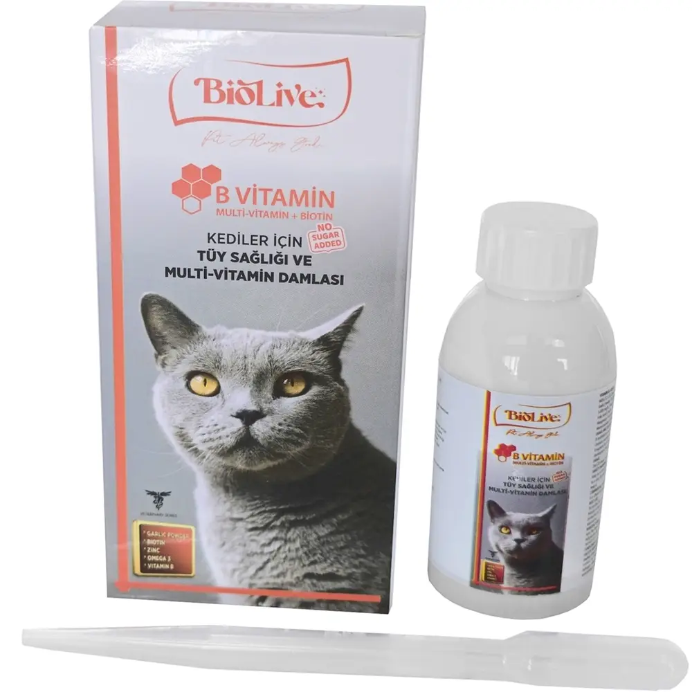 Biolive Kediler İçin B min+Multimin Tüy Sağlığı Likit min 100ml 4