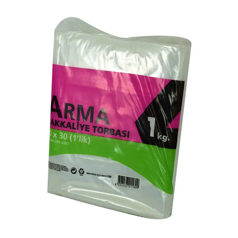 Naylon Torba Arma Şeffaf Bakkaliye Kuruyemiş Şeker Torbası 20x30 (1 lik ) Takribi 265 Adet 1000 Gr 4