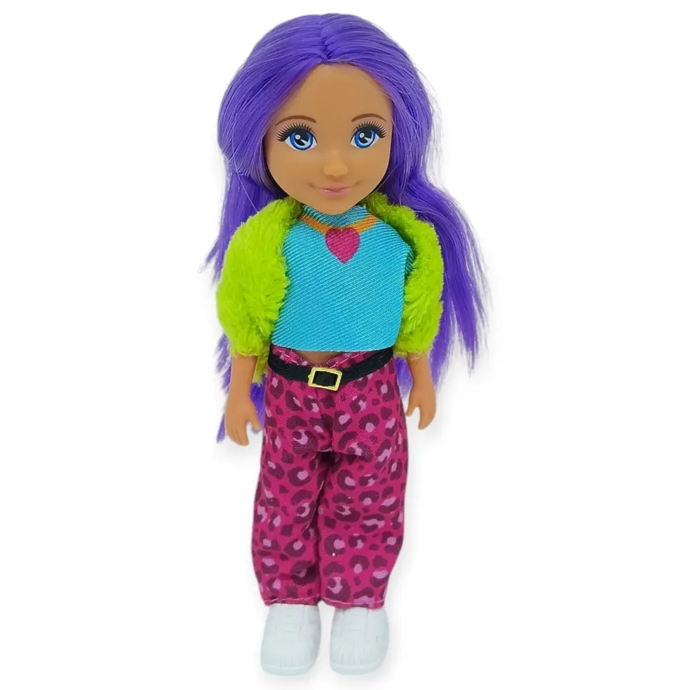 Ankiki Moda İkonu Bebek Figür 13 cm - Mor Saçlı Hip-Hop Rüzgarı - 1 ADET 5