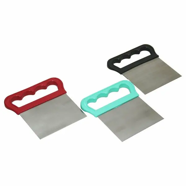 2li Set Hamur Şekillendirici Eğik Pasta Spatulası ve Metal Hamur Kesici Kazıyıcı Spatula 5