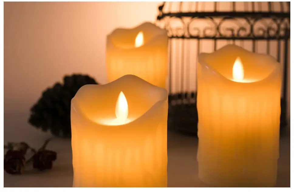 Alevli Led Mum Hareketli Alev Görünümlü Dekoratif Mum - 7Cm 5