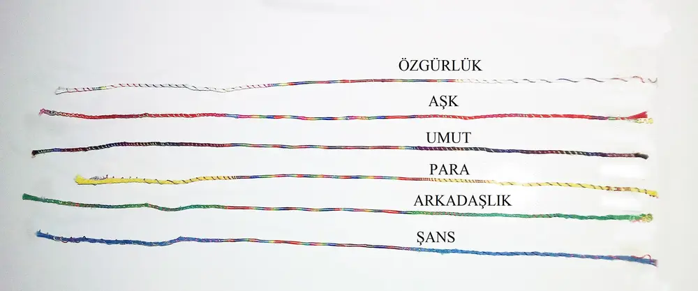 Renkli Şans Bileklikleri - 1 Kartela - ( 65 Adet ) 2