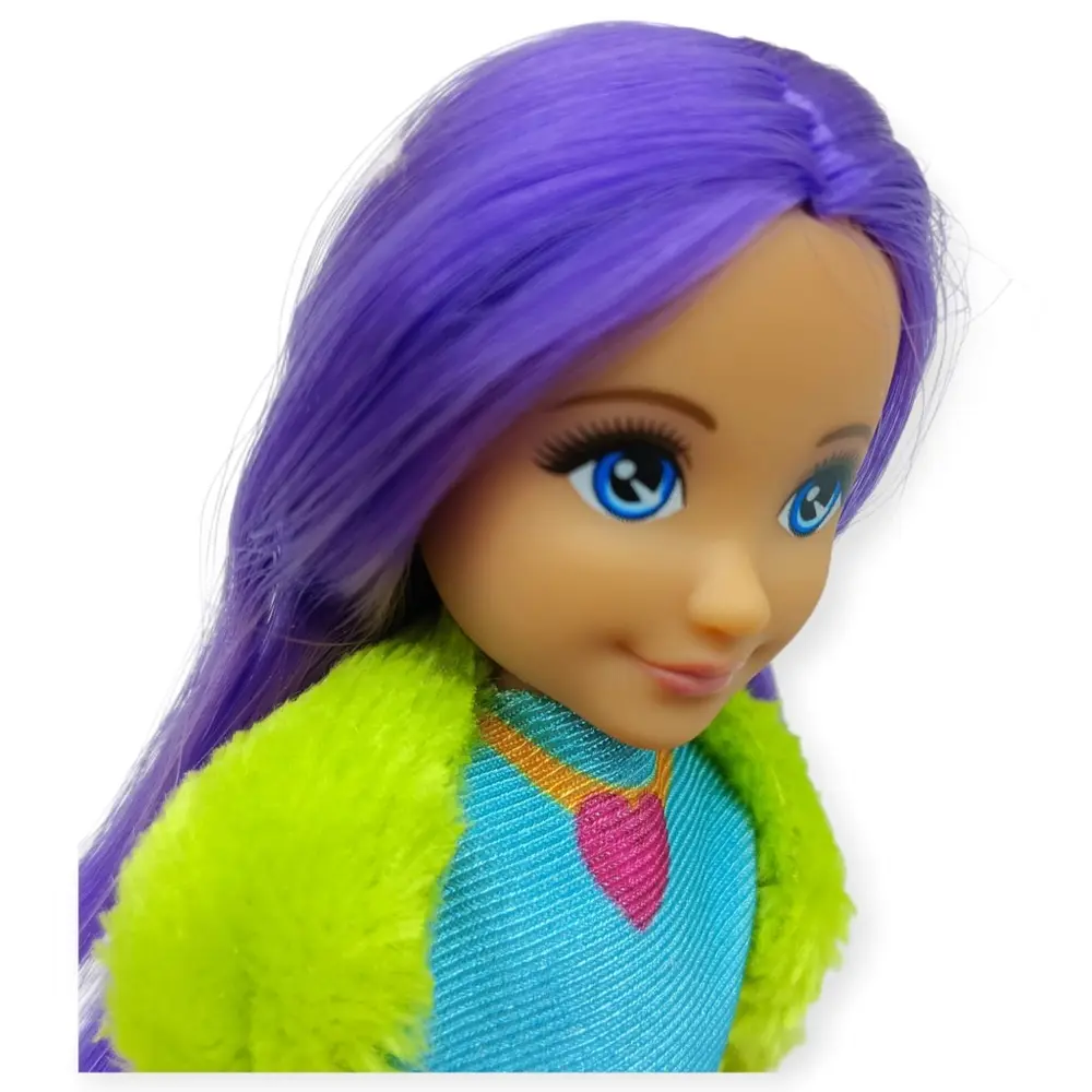 Ankiki Moda İkonu Bebek Figür 13 cm - Mor Saçlı Hip-Hop Rüzgarı - 1 ADET 4