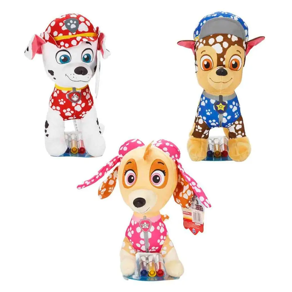 64446 SUN-HTI-SBR-FİGÜR PELUŞ PAW PATROL DOODLE PUPS BOYAMA KALEMLİ PAW 3A 5