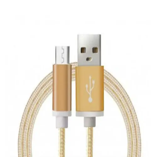 Android Örgü Şeklinde Renkli Çelik Şarj Data Kablosu - Gold 3