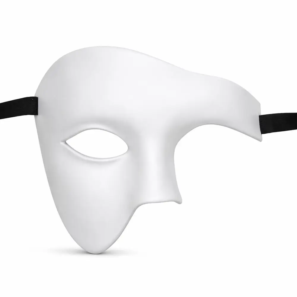 Beyaz Yarım Erkek Maske – Phantom Parti & B Maskesi 3
