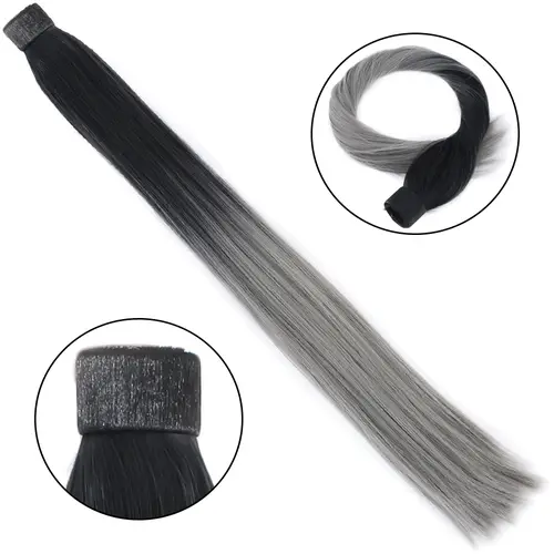 Fiber Sen Sihirli At Kuyruğu / Siyah / Gri Ombreli