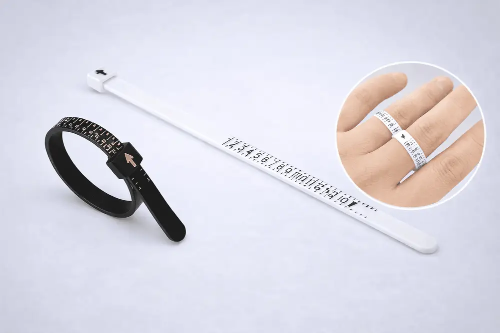 Yüzük Ölçüsü Alma Aleti Parmak Yüzük Ölçer Aparatı Ring Sizer Yüzük Ölçme Ölçü Seti - 2 Adet 2