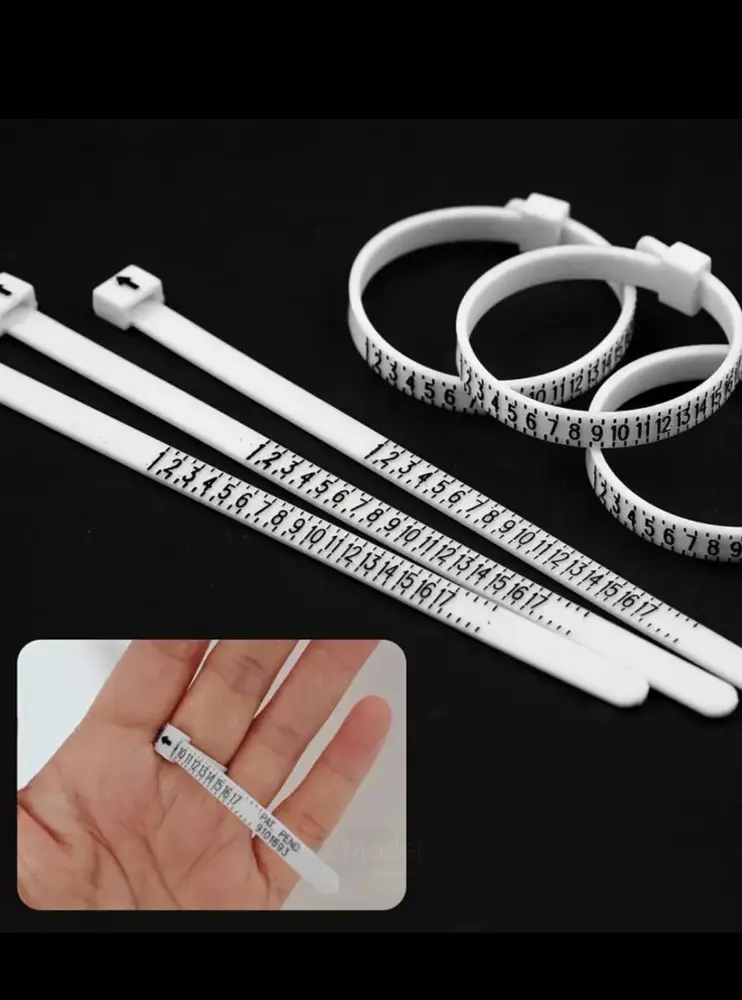 Yüzük Ölçüsü Alma Aleti Parmak Yüzük Ölçer Aparatı Ring Sizer Yüzük Ölçme Ölçü Seti - 2 Adet 5
