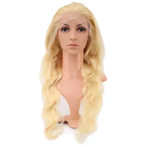 Gerçek Front Lace Daalı Platin Tül Peruk / 75/80cm