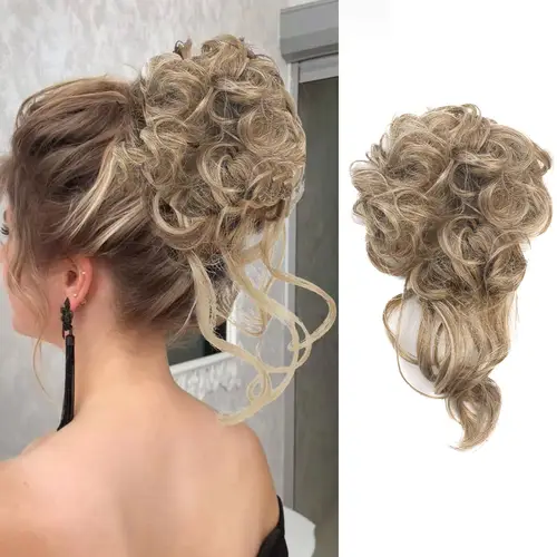 lı Lastikli Kuyruklu Topuz Toka / Kumral / Platin Röfle