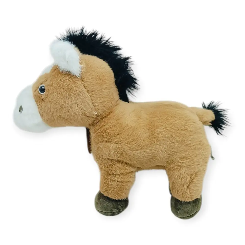 Peluş Hayvanlar Sesli 30 cm At - Koyu Kahverengi - 1 ADET 4