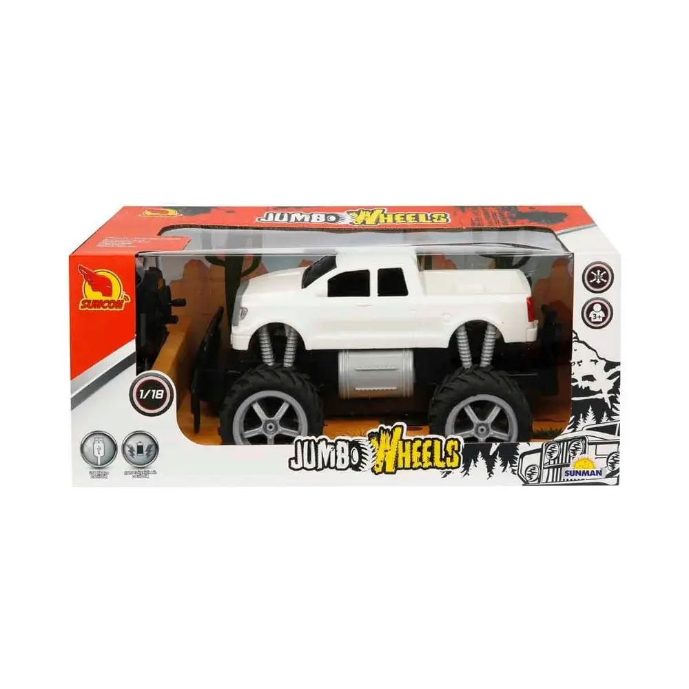 80012 1:18 Uzaktan Kumandalı Jumbo Wheels Usb Şarjlı Araba 5